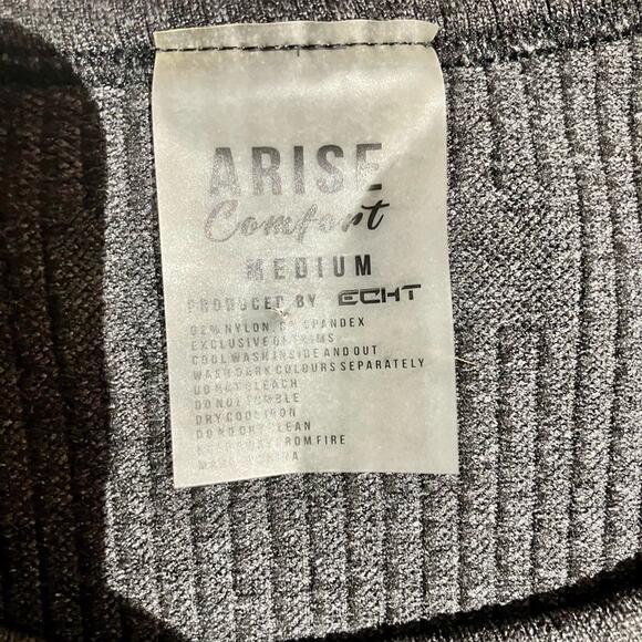 ECHT Arise Comfort Long Sleeve Stretch Ribbed Crop Top Gray Women’s Size M - Picture 2 of 7